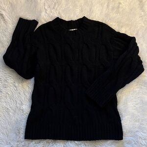 American Eagle Outfitters Black Cable Knit Sweater